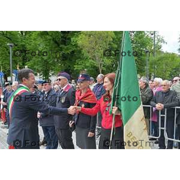 Foto Manzoni Tiziano/LaPresse 25-04-2023Bergamo Italia - Cronaca - Bergamo festa 25 aprile, le celebrazioni della Liberazione Rosi Bindi Giorgio Gori Anatoly Fedoruk,