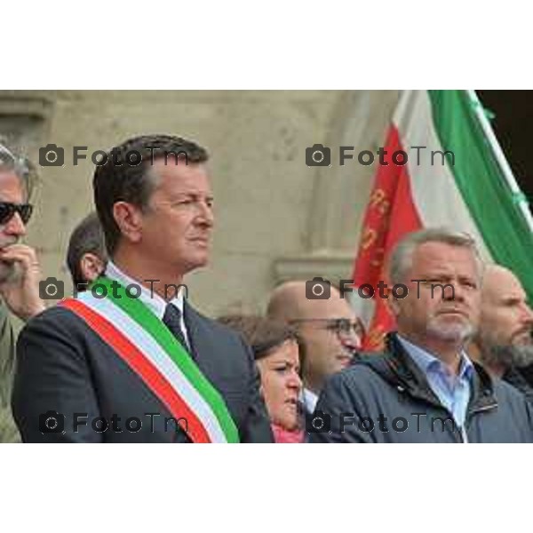 Foto Manzoni Tiziano/LaPresse 25-04-2023Bergamo Italia - Cronaca - Bergamo festa 25 aprile, le celebrazioni della Liberazione Rosi Bindi Giorgio Gori Anatoly Fedoruk,