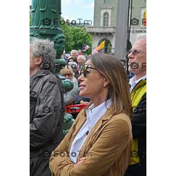 Foto Manzoni Tiziano/LaPresse 25-04-2023Bergamo Italia - Cronaca - Bergamo festa 25 aprile, le celebrazioni della Liberazione Cristina Parodi