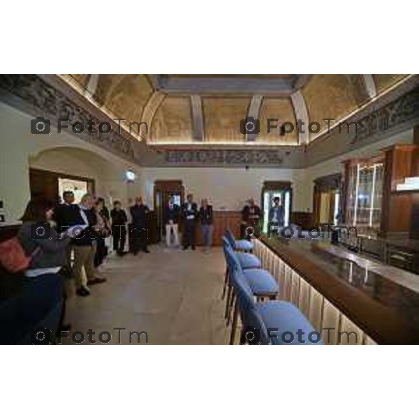 Foto Manzoni Tiziano/LaPresse 26-04-2023Bergamo Italia - Cronaca - Bergamo visita spazi di Palazzo Santo Spirito storico hotel del centro