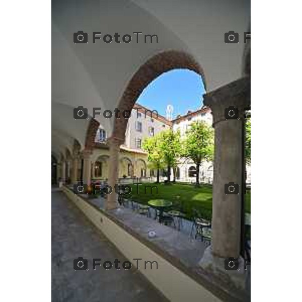 Foto Manzoni Tiziano/LaPresse 26-04-2023Bergamo Italia - Cronaca - Bergamo visita spazi di Palazzo Santo Spirito storico hotel del centro