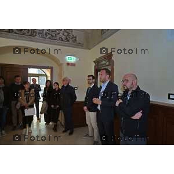 Foto Manzoni Tiziano/LaPresse 26-04-2023Bergamo Italia - Cronaca - Bergamo visita spazi di Palazzo Santo Spirito storico hotel del centro