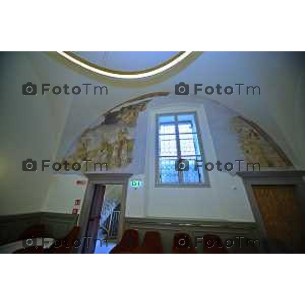 Foto Manzoni Tiziano/LaPresse 26-04-2023Bergamo Italia - Cronaca - Bergamo visita spazi di Palazzo Santo Spirito storico hotel del centro