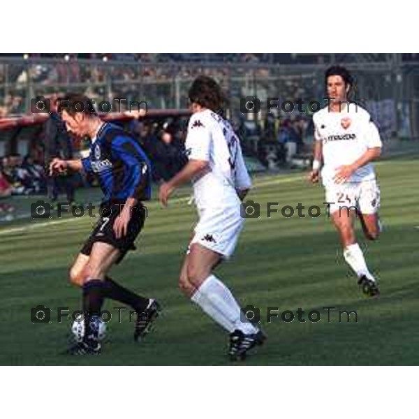 BERGAMO 19 GENNAIO 2003 CAMPIONATO DI CALCIO SERIE A ATALANTA ROMA PRIMO TEMPO BERRETTA-CANDELA\'-DEL VECCHIO