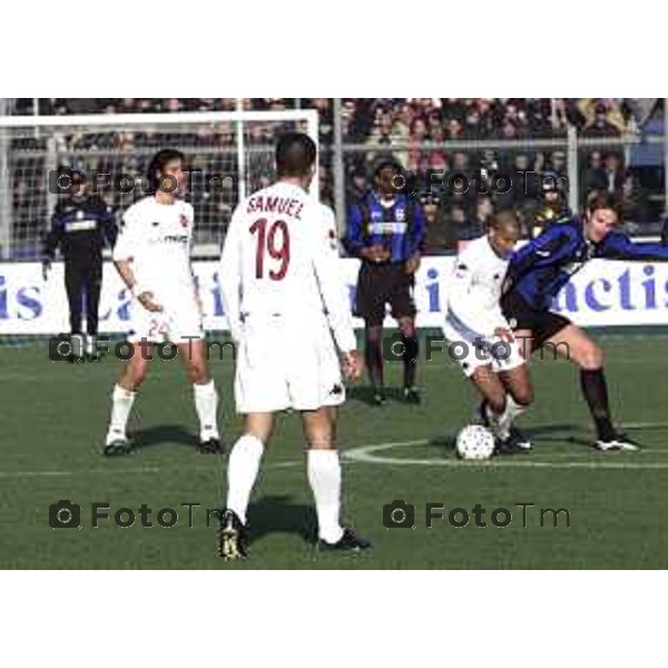 BERGAMO 19 GENNAIO 2003 CAMPIONATO DI CALCIO SERIE A ATALANTA ROMA PRIMO TEMPO DACOURT-NATALI