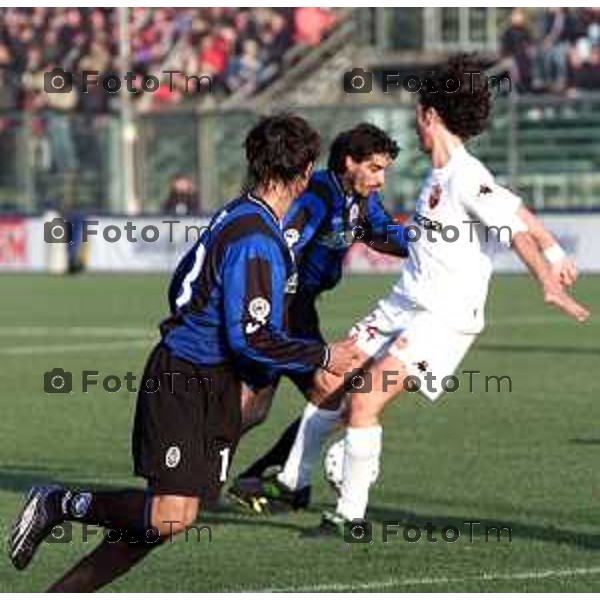 BERGAMO 19 GENNAIO 2003 CAMPIONATO DI CALCIO SERIE A ATALANTA ROMA PRIMO TEMPO PIA\'-DEL VECCHIO