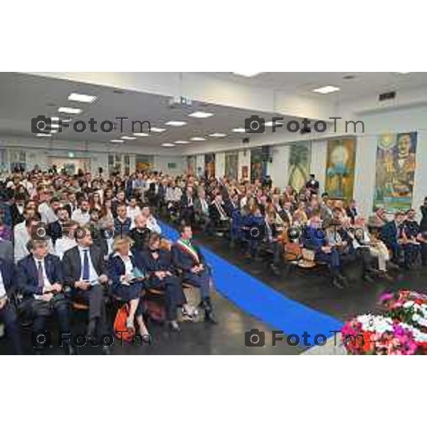 Foto Manzoni Tiziano/LaPresse 6-05-2023Bergamo Italia - Cronaca - Bergamo consegna diplomi dell\'Istituto Giulio Natta Giuseppe Valditara, Ministro dell\'istruzione e del Merito.