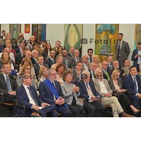 Foto Manzoni Tiziano/LaPresse 6-05-2023Bergamo Italia - Cronaca - Bergamo consegna diplomi dell\'Istituto Giulio Natta Giuseppe Valditara, Ministro dell\'istruzione e del Merito.