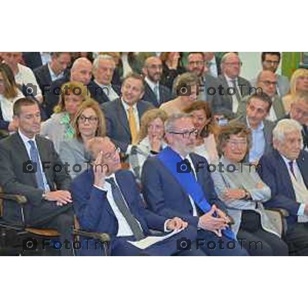 Foto Manzoni Tiziano/LaPresse 6-05-2023Bergamo Italia - Cronaca - Bergamo consegna diplomi dell\'Istituto Giulio Natta Giuseppe Valditara, Ministro dell\'istruzione e del Merito.