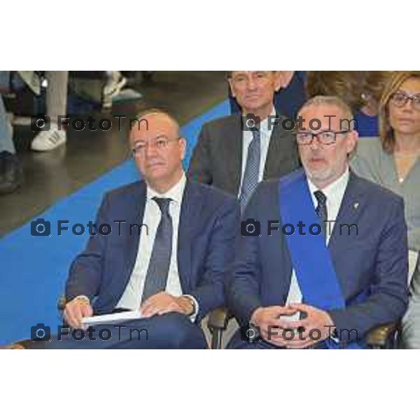 Foto Manzoni Tiziano/LaPresse 6-05-2023Bergamo Italia - Cronaca - Bergamo consegna diplomi dell\'Istituto Giulio Natta Giuseppe Valditara, Ministro dell\'istruzione e del Merito.