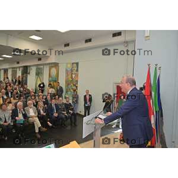 Foto Manzoni Tiziano/LaPresse 6-05-2023Bergamo Italia - Cronaca - Bergamo consegna diplomi dell\'Istituto Giulio Natta Giuseppe Valditara, Ministro dell\'istruzione e del Merito.