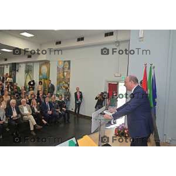 Foto Manzoni Tiziano/LaPresse 6-05-2023Bergamo Italia - Cronaca - Bergamo consegna diplomi dell\'Istituto Giulio Natta Giuseppe Valditara, Ministro dell\'istruzione e del Merito.