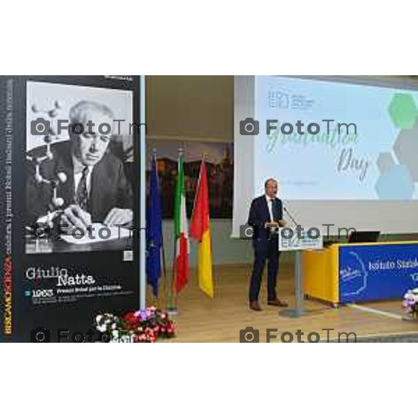 Foto Manzoni Tiziano/LaPresse 6-05-2023Bergamo Italia - Cronaca - Bergamo consegna diplomi dell\'Istituto Giulio Natta Giuseppe Valditara, Ministro dell\'istruzione e del Merito.