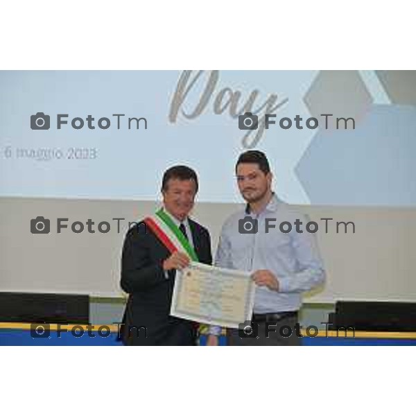 Foto Manzoni Tiziano/LaPresse 6-05-2023Bergamo Italia - Cronaca - Bergamo consegna diplomi dell\'Istituto Giulio Natta Giuseppe Valditara, Ministro dell\'istruzione e del Merito.