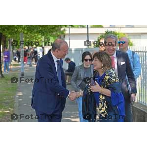 Foto Manzoni Tiziano/LaPresse 6-05-2023Bergamo Italia - Cronaca - Bergamo consegna diplomi dell\'Istituto Giulio Natta Giuseppe Valditara, Ministro dell\'istruzione e del Merito.