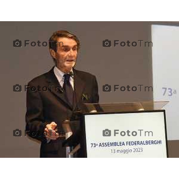 Foto Manzoni Tiziano/LaPresse 13-05-2023 Bergamo Italia - Cronaca - Bergamo Brescia, Capitale italiana della Cultura 2023, per la 73a Assemblea Nazionale della Federalberghi.