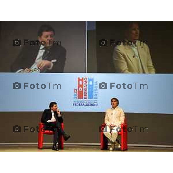 Foto Manzoni Tiziano/LaPresse 13-05-2023 Bergamo Italia - Cronaca - Bergamo Brescia, Capitale italiana della Cultura 2023, per la 73a Assemblea Nazionale della Federalberghi.