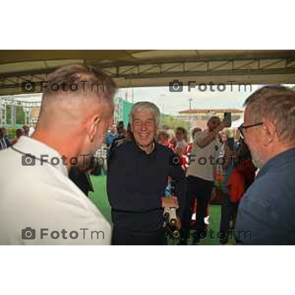 Tiziano Manzoni/LaPresse 25-5- 2023 Bergamo, Italia Cronaca Bergamo 45°edizione torneo tennis Accademia dello Sport per la Solidarietà. l’allenatore dell’Atalanta Gian Piero Gasperini