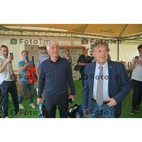 Tiziano Manzoni/LaPresse 25-5- 2023 Bergamo, Italia Cronaca Bergamo 45°edizione torneo tennis Accademia dello Sport per la Solidarietà. l’allenatore dell’Atalanta Gian Piero Gasperini