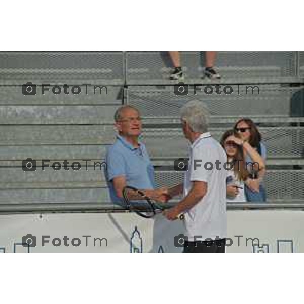 Tiziano Manzoni/LaPresse 25-5- 2023 Bergamo, Italia Cronaca Bergamo 45°edizione torneo tennis Accademia dello Sport per la Solidarietà. l’allenatore dell’Atalanta Gian Piero Gasperini