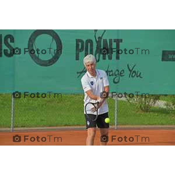 Tiziano Manzoni/LaPresse 25-5- 2023 Bergamo, Italia Cronaca Bergamo 45°edizione torneo tennis Accademia dello Sport per la Solidarietà. l’allenatore dell’Atalanta Gian Piero Gasperini