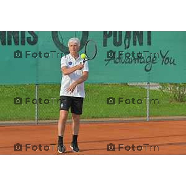 Tiziano Manzoni/LaPresse 25-5- 2023 Bergamo, Italia Cronaca Bergamo 45°edizione torneo tennis Accademia dello Sport per la Solidarietà. l’allenatore dell’Atalanta Gian Piero Gasperini