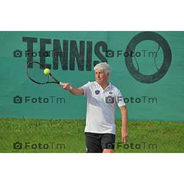 Tiziano Manzoni/LaPresse 25-5- 2023 Bergamo, Italia Cronaca Bergamo 45°edizione torneo tennis Accademia dello Sport per la Solidarietà. l’allenatore dell’Atalanta Gian Piero Gasperini