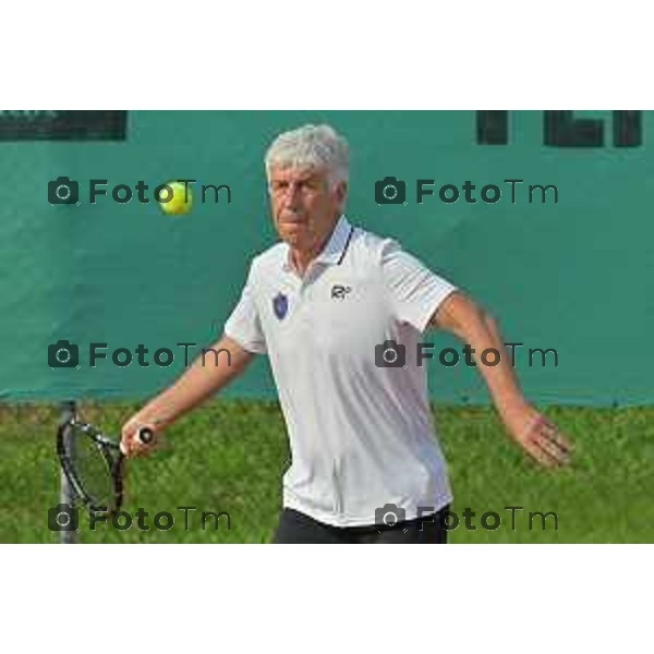 Tiziano Manzoni/LaPresse 25-5- 2023 Bergamo, Italia Cronaca Bergamo 45°edizione torneo tennis Accademia dello Sport per la Solidarietà. l’allenatore dell’Atalanta Gian Piero Gasperini