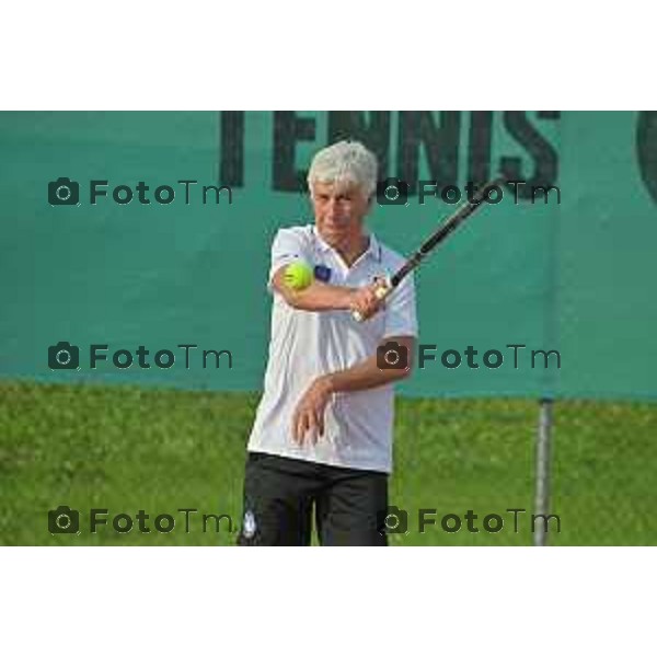 Tiziano Manzoni/LaPresse 25-5- 2023 Bergamo, Italia Cronaca Bergamo 45°edizione torneo tennis Accademia dello Sport per la Solidarietà. l’allenatore dell’Atalanta Gian Piero Gasperini