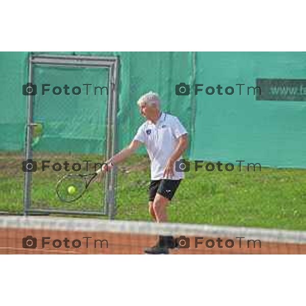 Tiziano Manzoni/LaPresse 25-5- 2023 Bergamo, Italia Cronaca Bergamo 45°edizione torneo tennis Accademia dello Sport per la Solidarietà. l’allenatore dell’Atalanta Gian Piero Gasperini