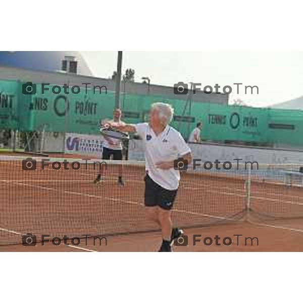 Tiziano Manzoni/LaPresse 25-5- 2023 Bergamo, Italia Cronaca Bergamo 45°edizione torneo tennis Accademia dello Sport per la Solidarietà. l’allenatore dell’Atalanta Gian Piero Gasperini