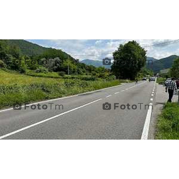Foto Manzoni Tiziano/LaPresse 27-05-2023Bergamo Italia - Cronaca - BergamoTrescore Balneario scontro mortale Kevin Tebaldi il luogo dello scontro il gg dopo
