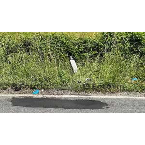 Foto Manzoni Tiziano/LaPresse 27-05-2023Bergamo Italia - Cronaca - BergamoTrescore Balneario scontro mortale Kevin Tebaldi il luogo dello scontro il gg dopo