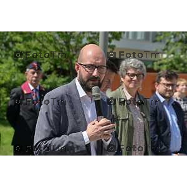 Foto Manzoni Tiziano/LaPresse 1-06-2023Bergamo Italia - Cronaca - Bergamo Inaugurazione parco dedicato a Sandro Pertini in via Bono Angeloni assessore