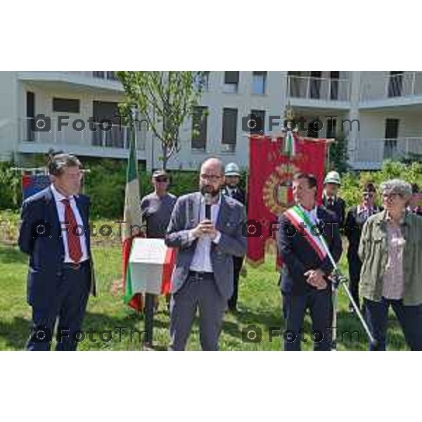 Foto Manzoni Tiziano/LaPresse 1-06-2023Bergamo Italia - Cronaca - Bergamo Inaugurazione parco dedicato a Sandro Pertini in via Bono