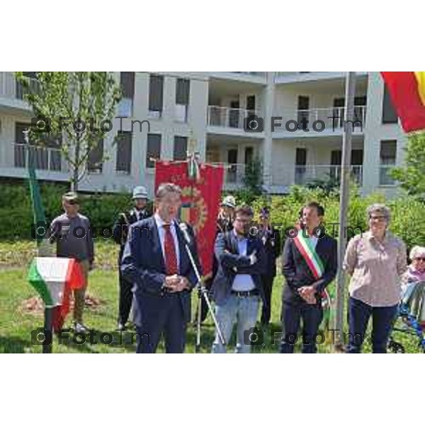 Foto Manzoni Tiziano/LaPresse 1-06-2023Bergamo Italia - Cronaca - Bergamo Inaugurazione parco dedicato a Sandro Pertini in via Bono presidente della fondazione Turati di Firenze, Maurizio Degl\'Innocenti