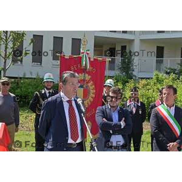 Foto Manzoni Tiziano/LaPresse 1-06-2023Bergamo Italia - Cronaca - Bergamo Inaugurazione parco dedicato a Sandro Pertini in via Bono presidente della fondazione Turati di Firenze, Maurizio Degl\'Innocenti