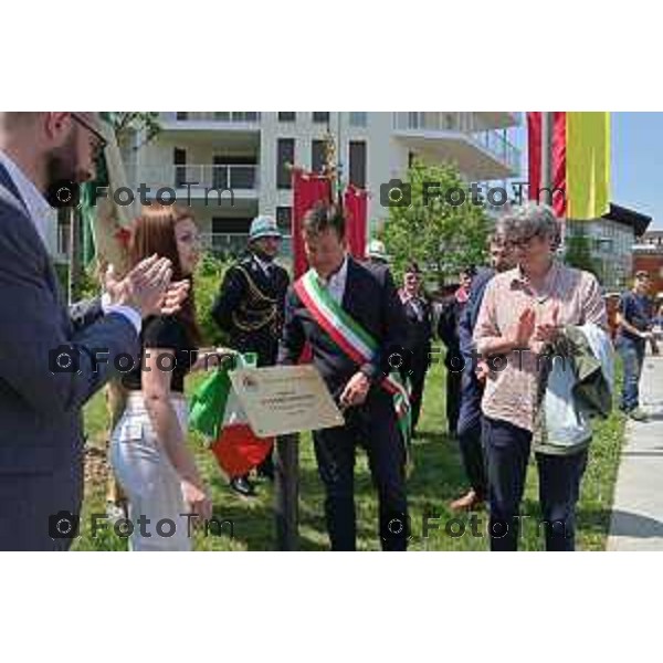 Foto Manzoni Tiziano/LaPresse 1-06-2023Bergamo Italia - Cronaca - Bergamo Inaugurazione parco dedicato a Sandro Pertini in via Bono