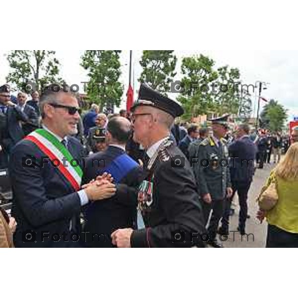 Foto Manzoni Tiziano/LaPresse 5-06-2023Bergamo Italia - Cronaca - Piazza Affari,Zingonia di Verdellino (BG).celebrazione del 209° Fondazione dell’Arma dei Carabinieri Nervi vice sindaco Gandi