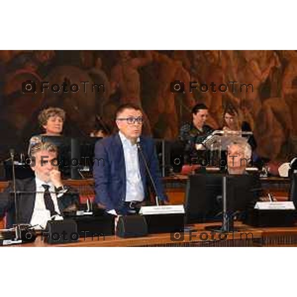 Tiziano Manzoni/LaPresse 7-06- 2023 Bergamo, Italia Cronaca Bergamo seduta straordinaria Consiglio comunale del 7 giugno 2023 per la consegna dei segni di riconoscenza civica "La Città di Bergamo ai suoi Atleti" per la stagione 2022