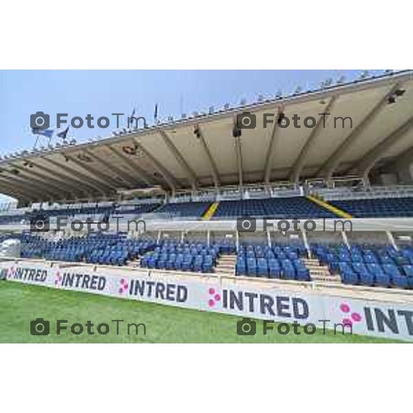 Foto Manzoni Tiziano/LaPresse 08-06-2023Bergamo Italia - Cronaca - Demolizione curva sud stadio di Bergamo