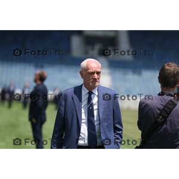 Foto Manzoni Tiziano/LaPresse 08-06-2023Bergamo Italia - Cronaca - Demolizione curva sud stadio di Bergamo