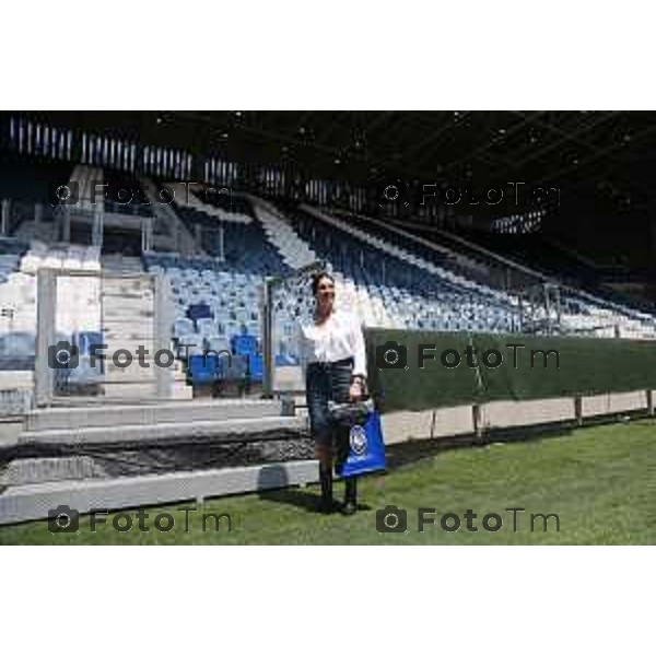 Foto Manzoni Tiziano/LaPresse 08-06-2023Bergamo Italia - Cronaca - Demolizione curva sud stadio di Bergamo