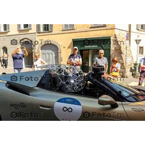 Foto Tommaso Berardi for Manzoni/LaPresse 17/06/23 Bergamo Italia - Cronaca - 1000Miglia passaggio da Bergamo, Auto guida autonoma Politecnico Milano