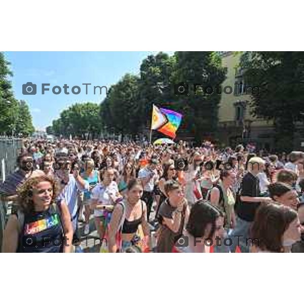 Foto Manzoni Tiziano/LaPresse 17-06-2023Bergamo Italia - Cronaca - Bergamo Pride 2023 con arrivo in piaza Matteotti