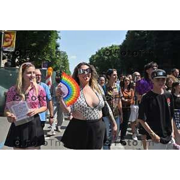 Foto Manzoni Tiziano/LaPresse 17-06-2023Bergamo Italia - Cronaca - Bergamo Pride 2023 con arrivo in piaza Matteotti