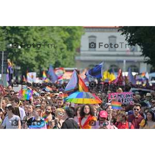 Foto Manzoni Tiziano/LaPresse 17-06-2023Bergamo Italia - Cronaca - Bergamo Pride 2023 con arrivo in piaza Matteotti