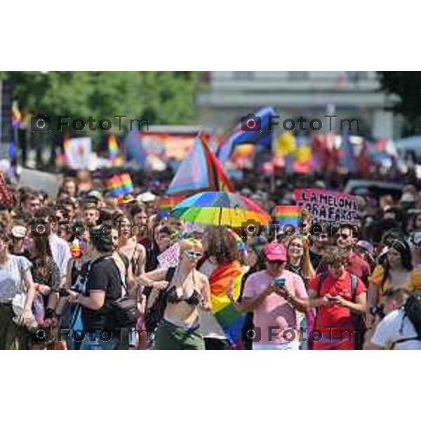 Foto Manzoni Tiziano/LaPresse 17-06-2023Bergamo Italia - Cronaca - Bergamo Pride 2023 con arrivo in piaza Matteotti