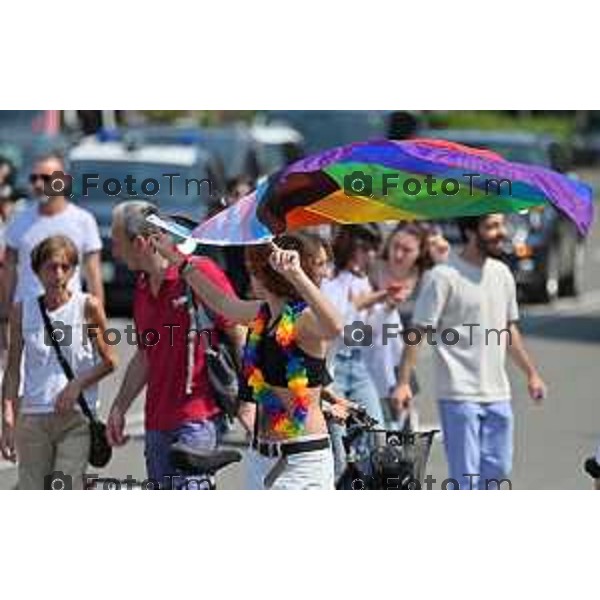 Foto Manzoni Tiziano/LaPresse 17-06-2023Bergamo Italia - Cronaca - Bergamo Pride 2023 con arrivo in piaza Matteotti