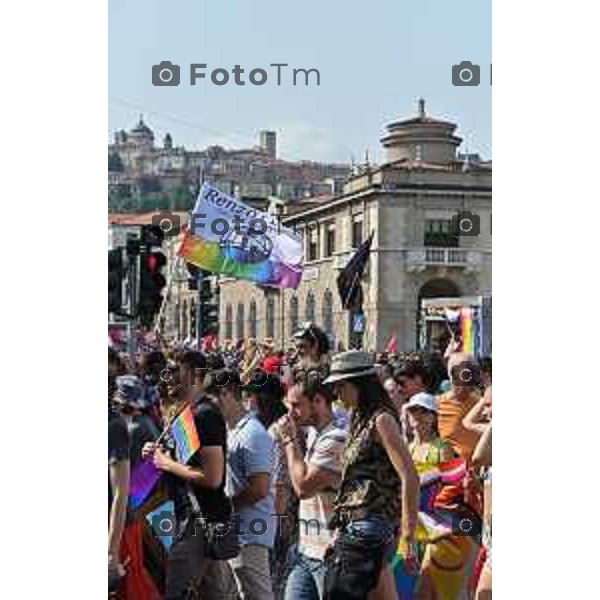 Foto Manzoni Tiziano/LaPresse 17-06-2023Bergamo Italia - Cronaca - Bergamo Pride 2023 con arrivo in piaza Matteotti